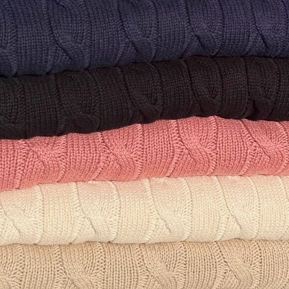 Authentic Beige Ralph Lauren Men's Cable Knit Sweater, NWT - Picture 2 of 2